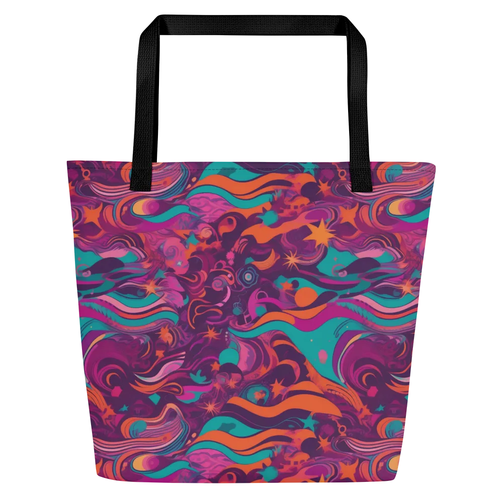 Ember And Turquoise on Large Tote Bag W/ Pocket — Front