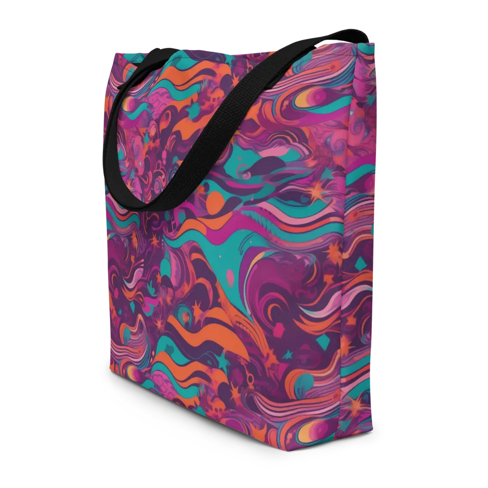 Ember And Turquoise on Large Tote Bag W/ Pocket — Front