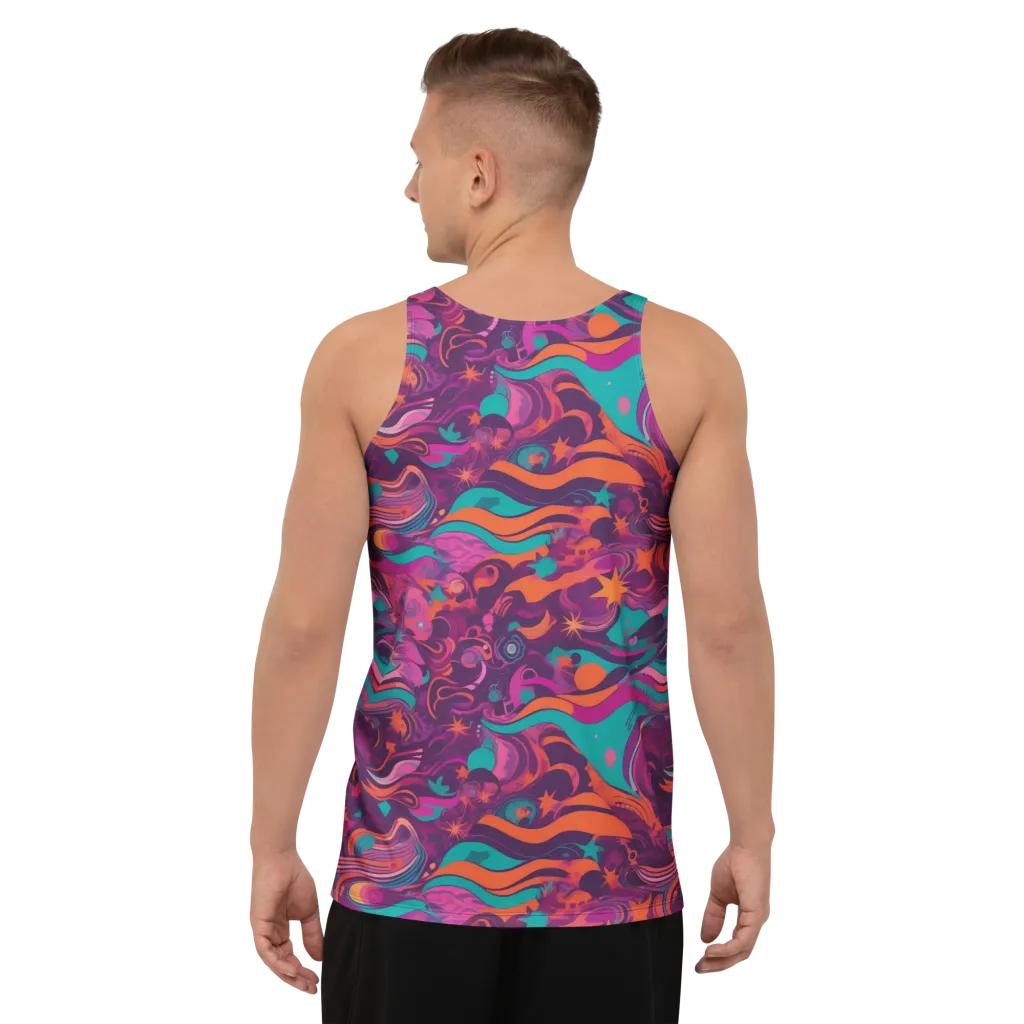 Ember And Turquoise on Men's Tank Top — Back