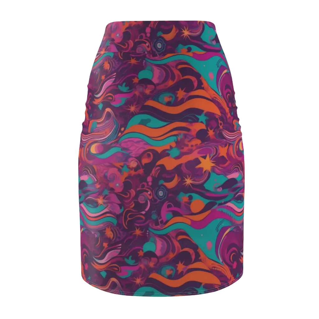 Ember And Turquoise on Pencil Skirt — Back