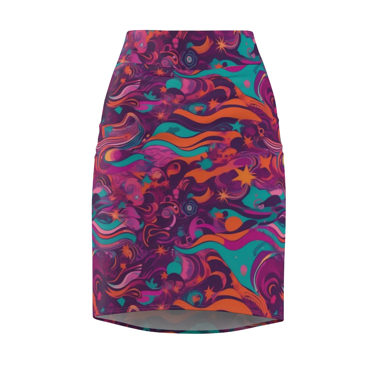 Ember And Turquoise on Pencil Skirt — Front