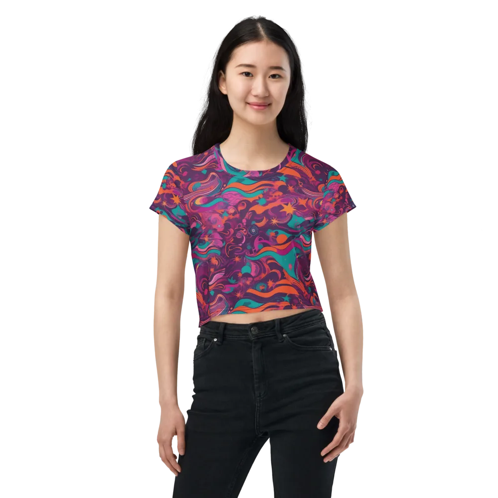 Ember And Turquoise on Crop Tee — Front