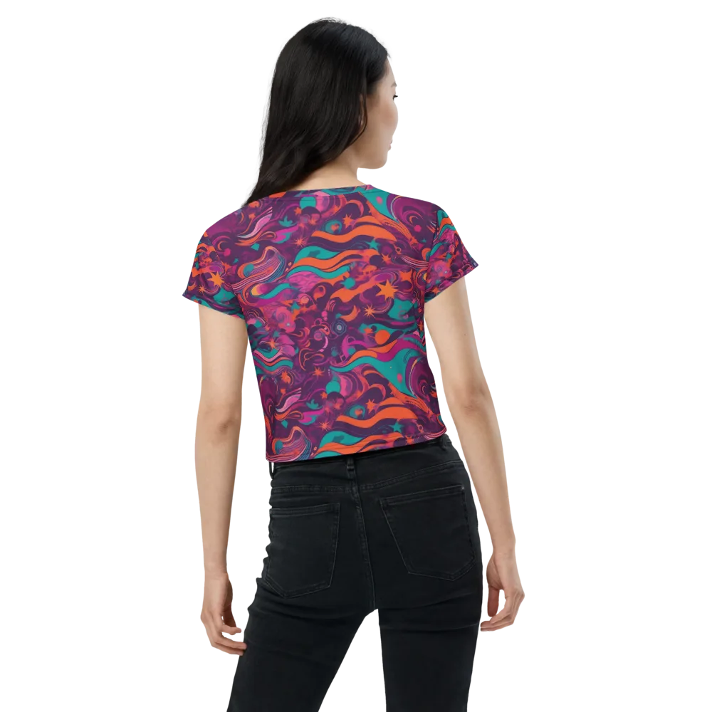Ember And Turquoise on Crop Tee — Back