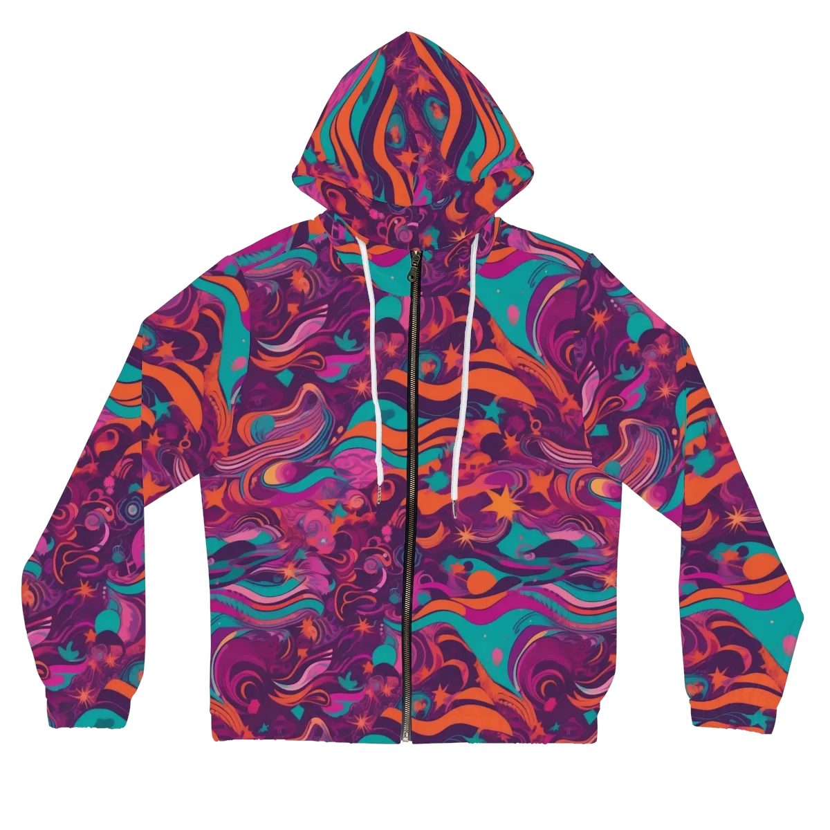Ember And Turquoise on Women's Full-Zip Hoodie — Front