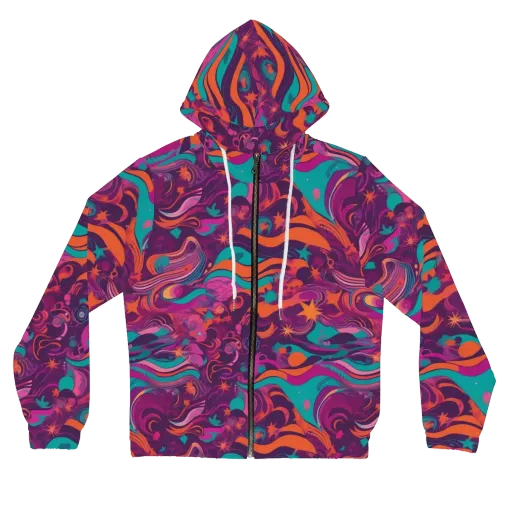 Ember And Turquoise on a Women's Full-Zip Hoodie