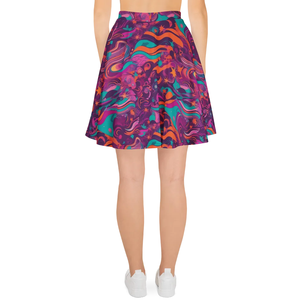 Ember And Turquoise on Skater Skirt — Back