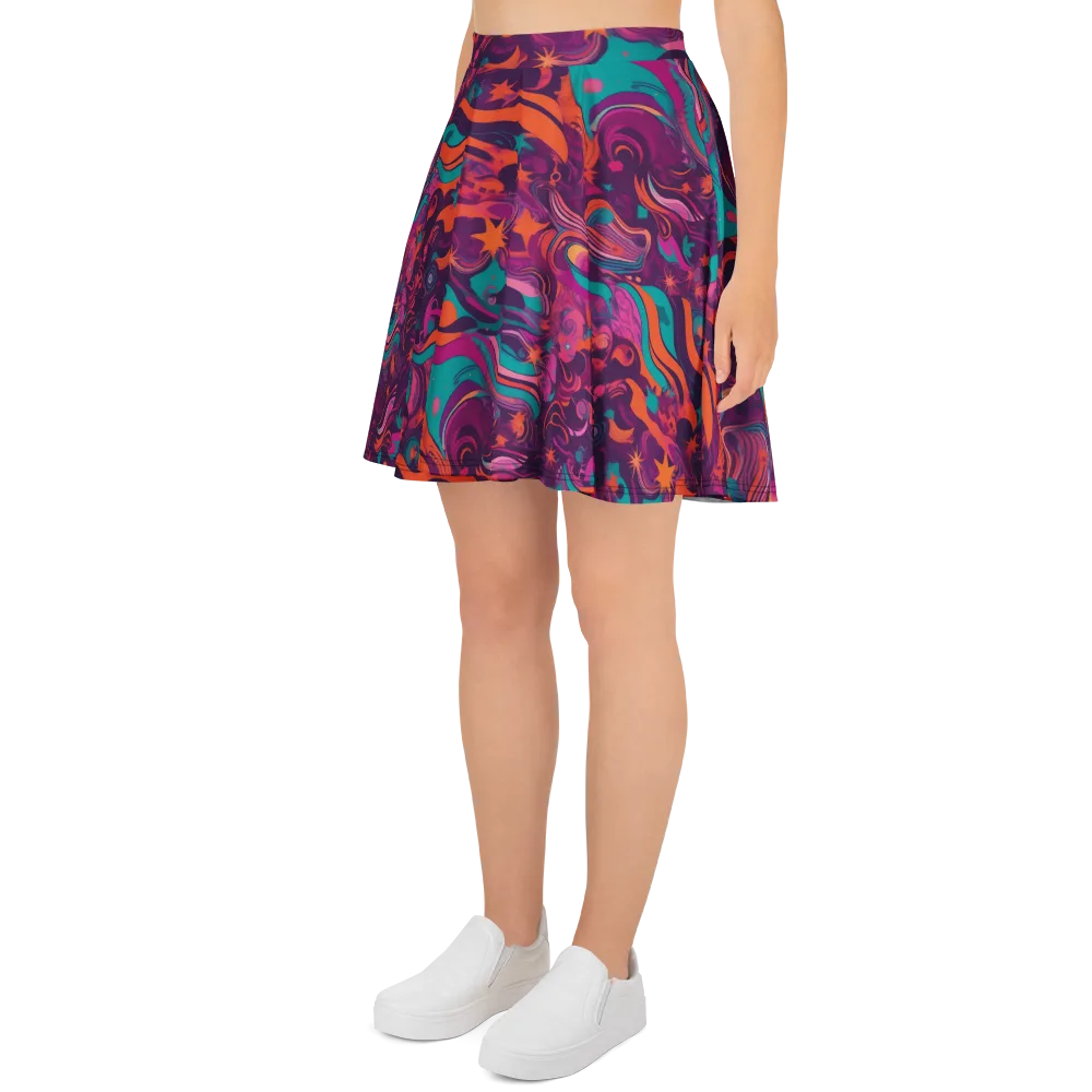 Ember And Turquoise on Skater Skirt — Left