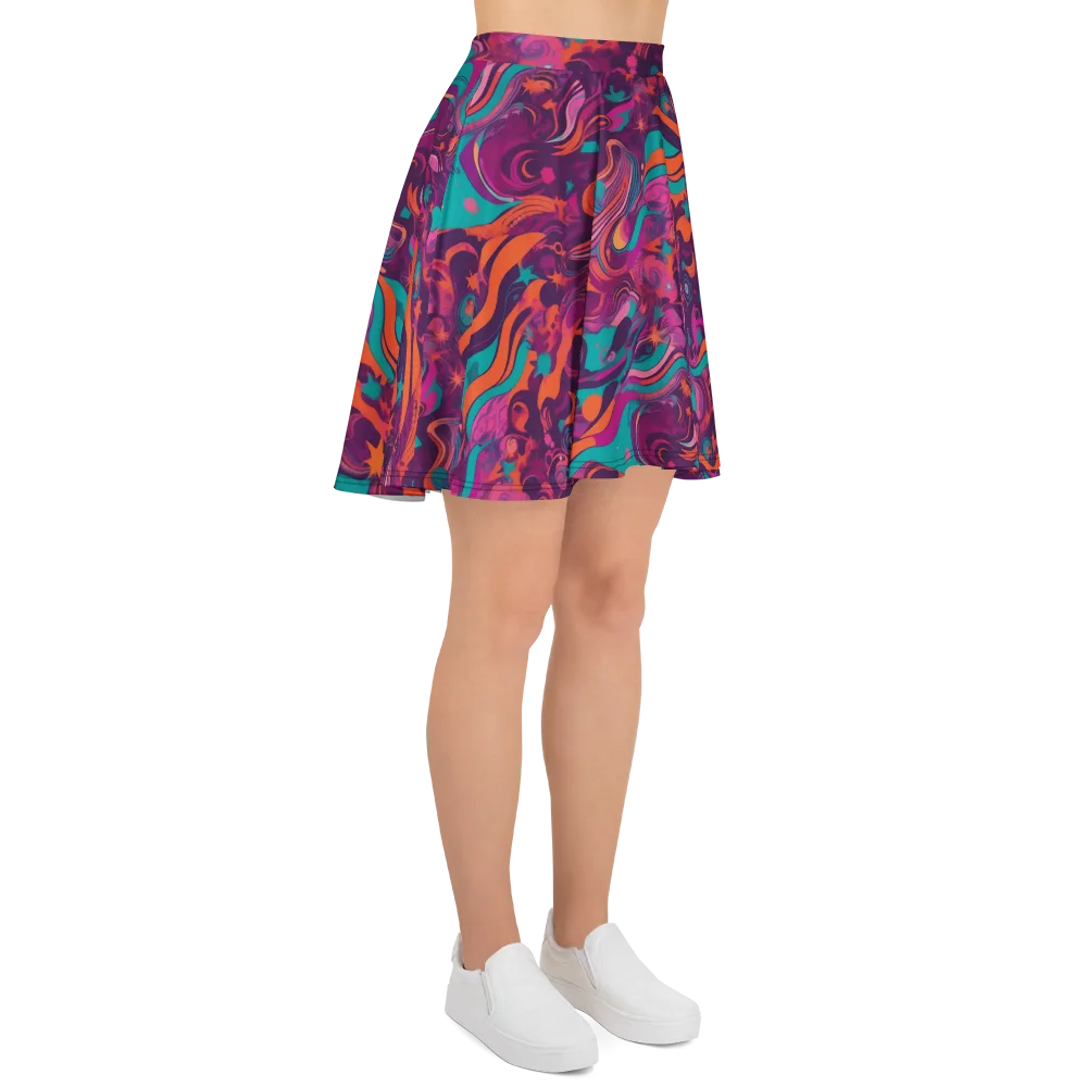 Ember And Turquoise on Skater Skirt — Right