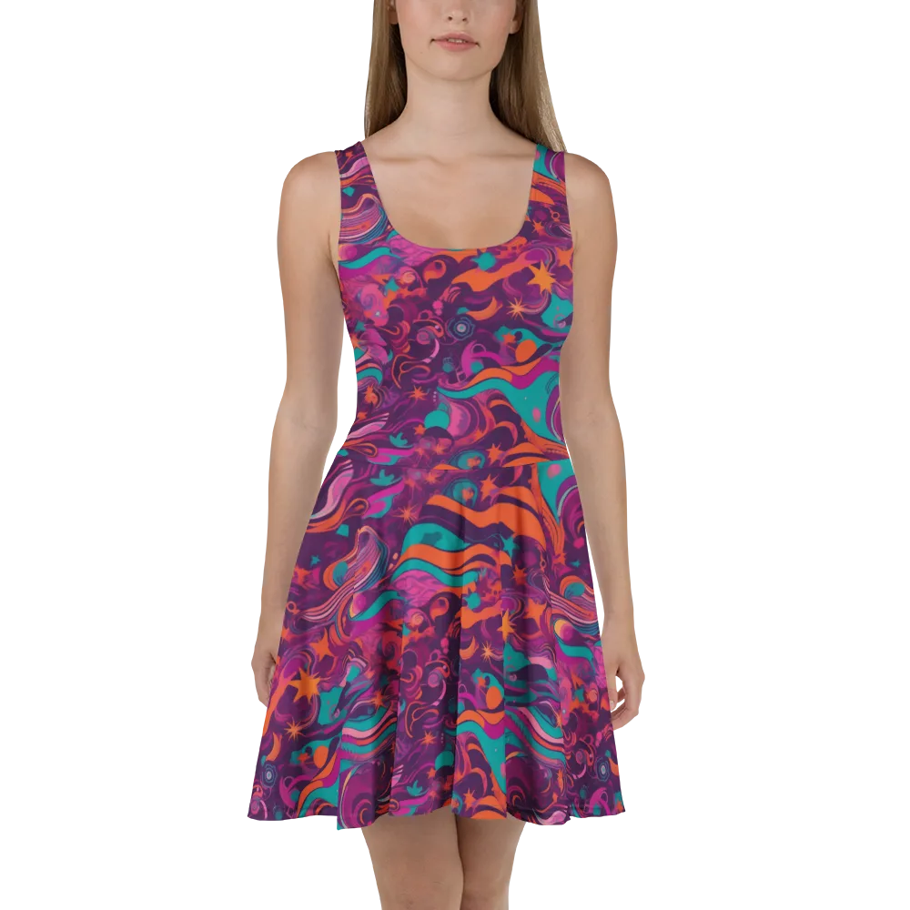 Ember And Turquoise on Skater Dress — Front