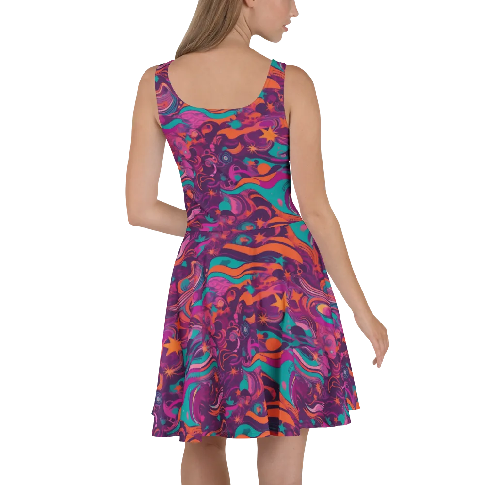 Ember And Turquoise on Skater Dress — Back