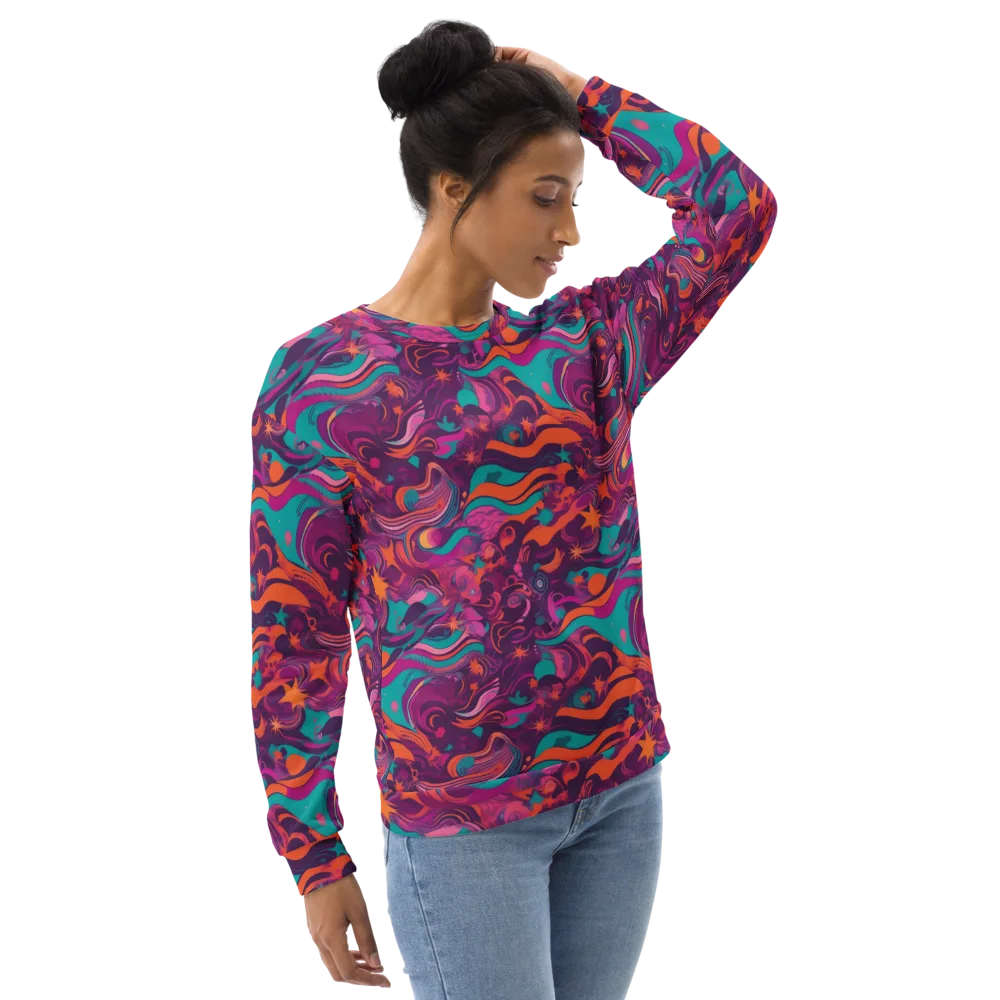 Ember And Turquoise on Sweatshirt — Right Front