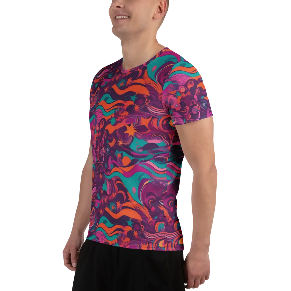 Ember And Turquoise on Men's Athletic T-Shirt — Left