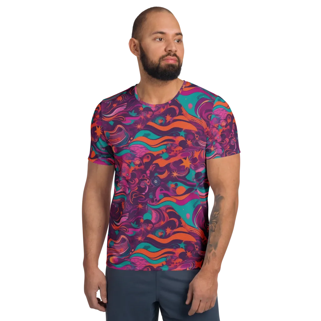 Ember And Turquoise on Men's Athletic T-Shirt — Front