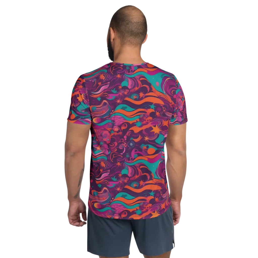 Ember And Turquoise on Men's Athletic T-Shirt — Back