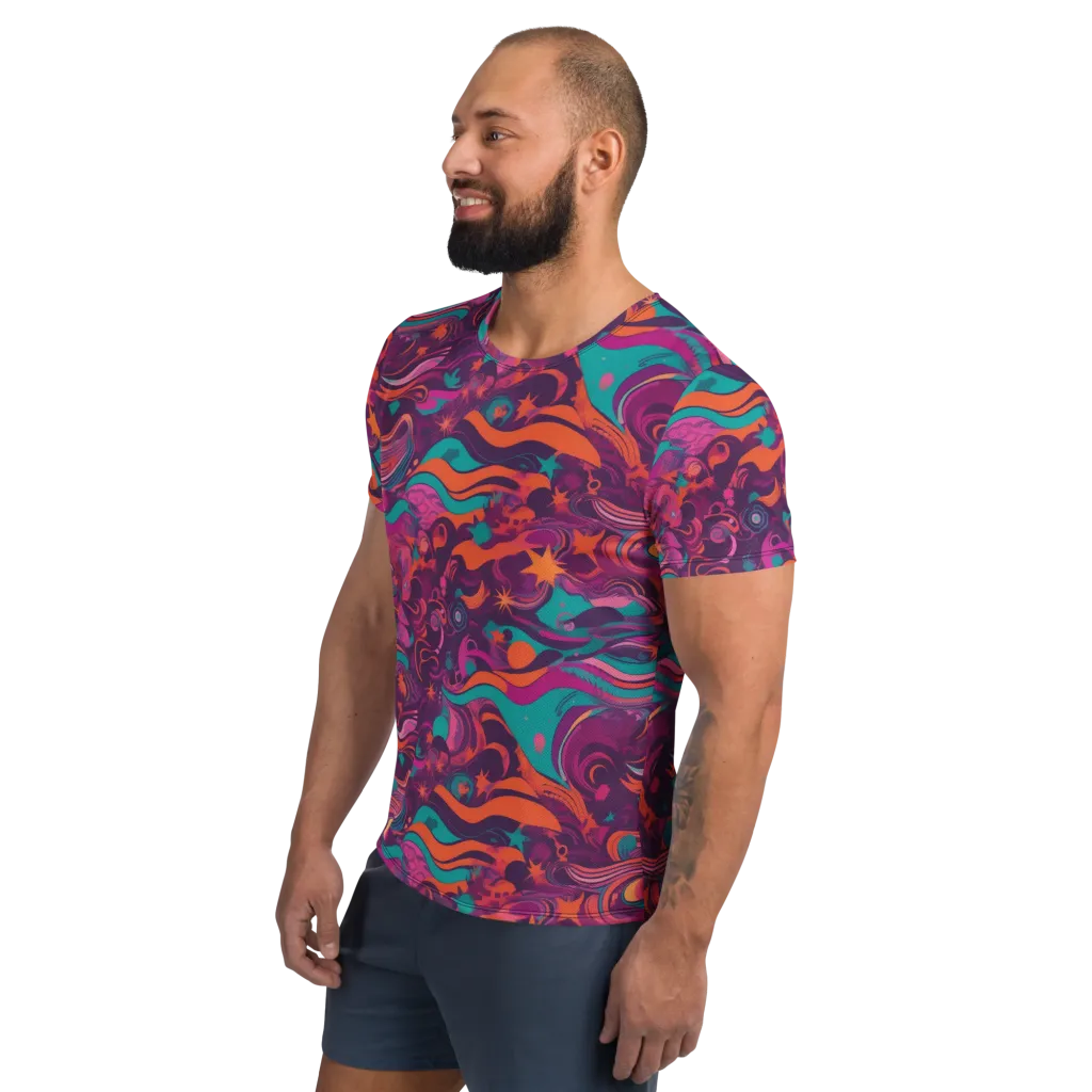 Ember And Turquoise on Men's Athletic T-Shirt — Left