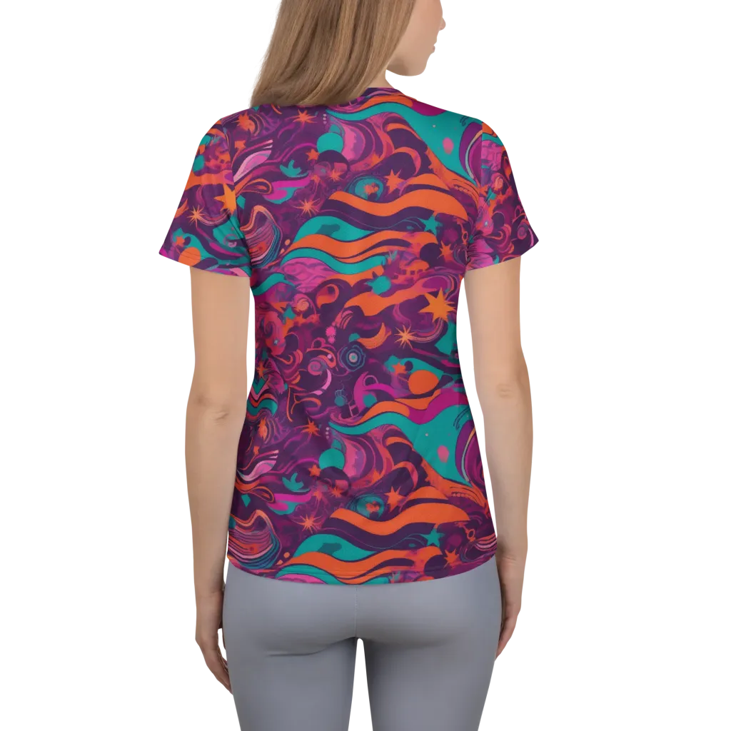 Ember And Turquoise on Women's Athletic T-Shirt — Back