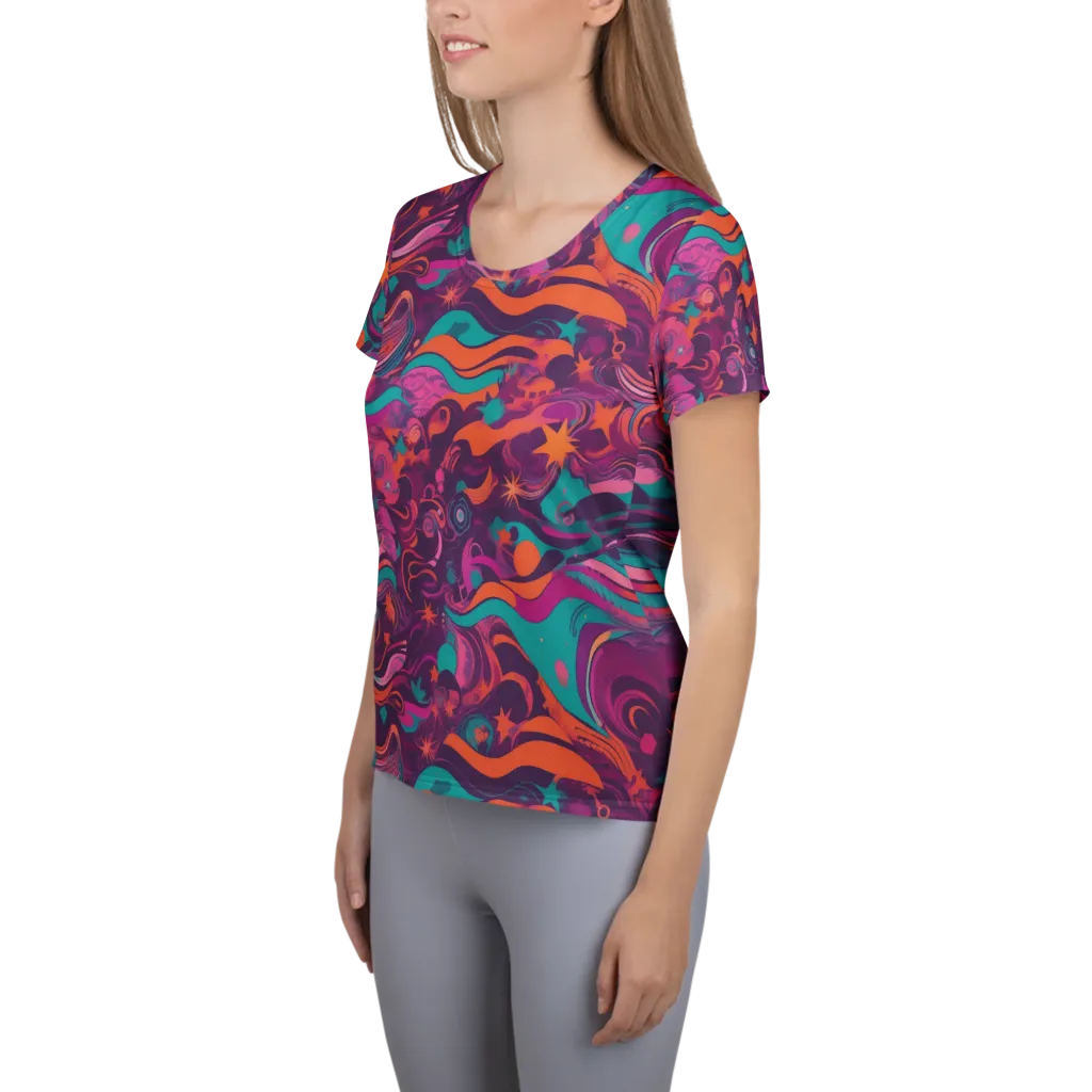 Ember And Turquoise on Women's Athletic T-Shirt — Left