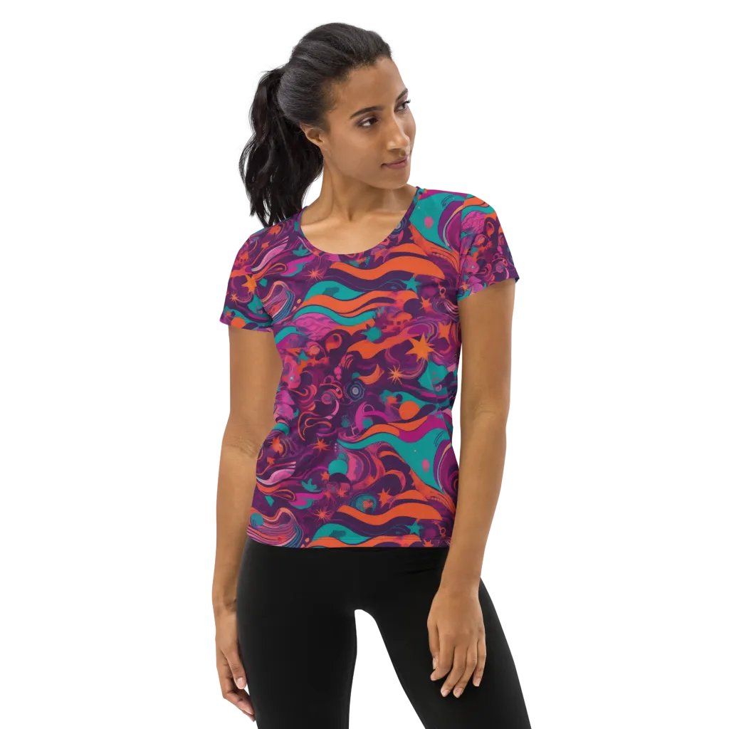 Ember And Turquoise on Women's Athletic T-Shirt — Front