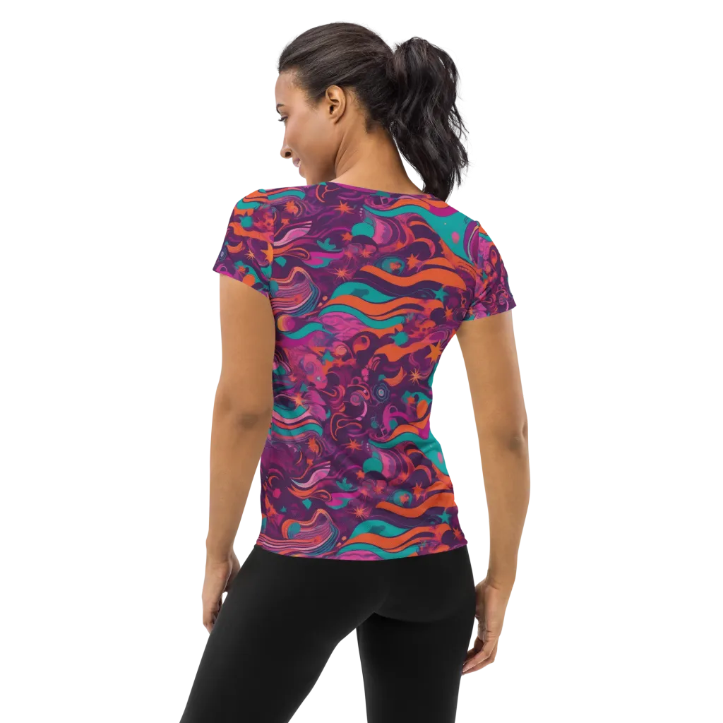 Ember And Turquoise on Women's Athletic T-Shirt — Back