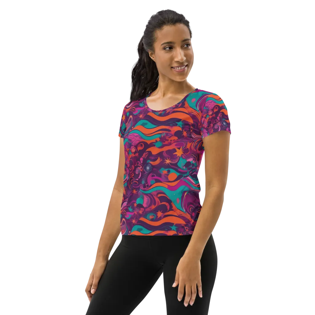 Ember And Turquoise on Women's Athletic T-Shirt — Left