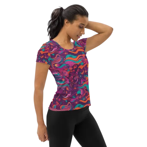 Ember And Turquoise on a Women's Athletic T-Shirt