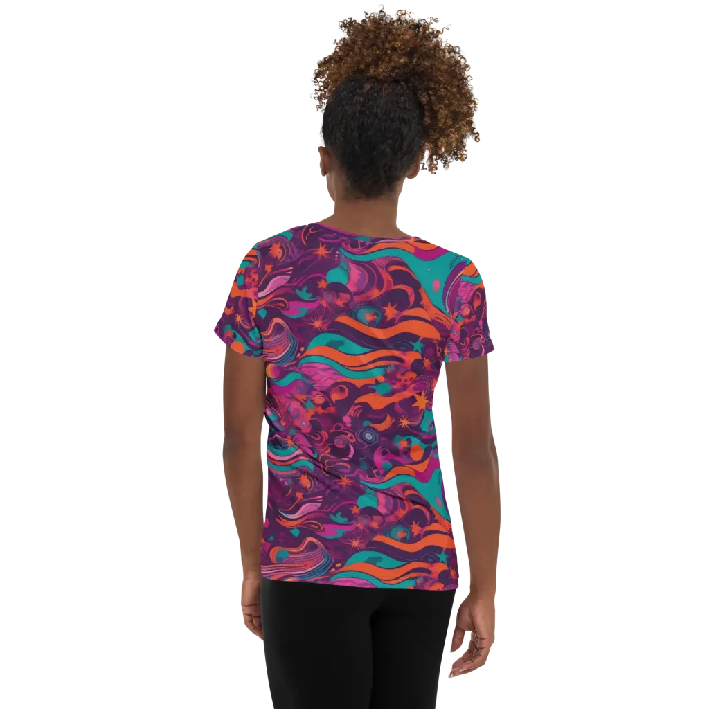 Ember And Turquoise on Women's Athletic T-Shirt — Back