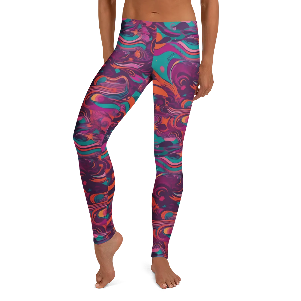 Ember And Turquoise on Leggings — Front