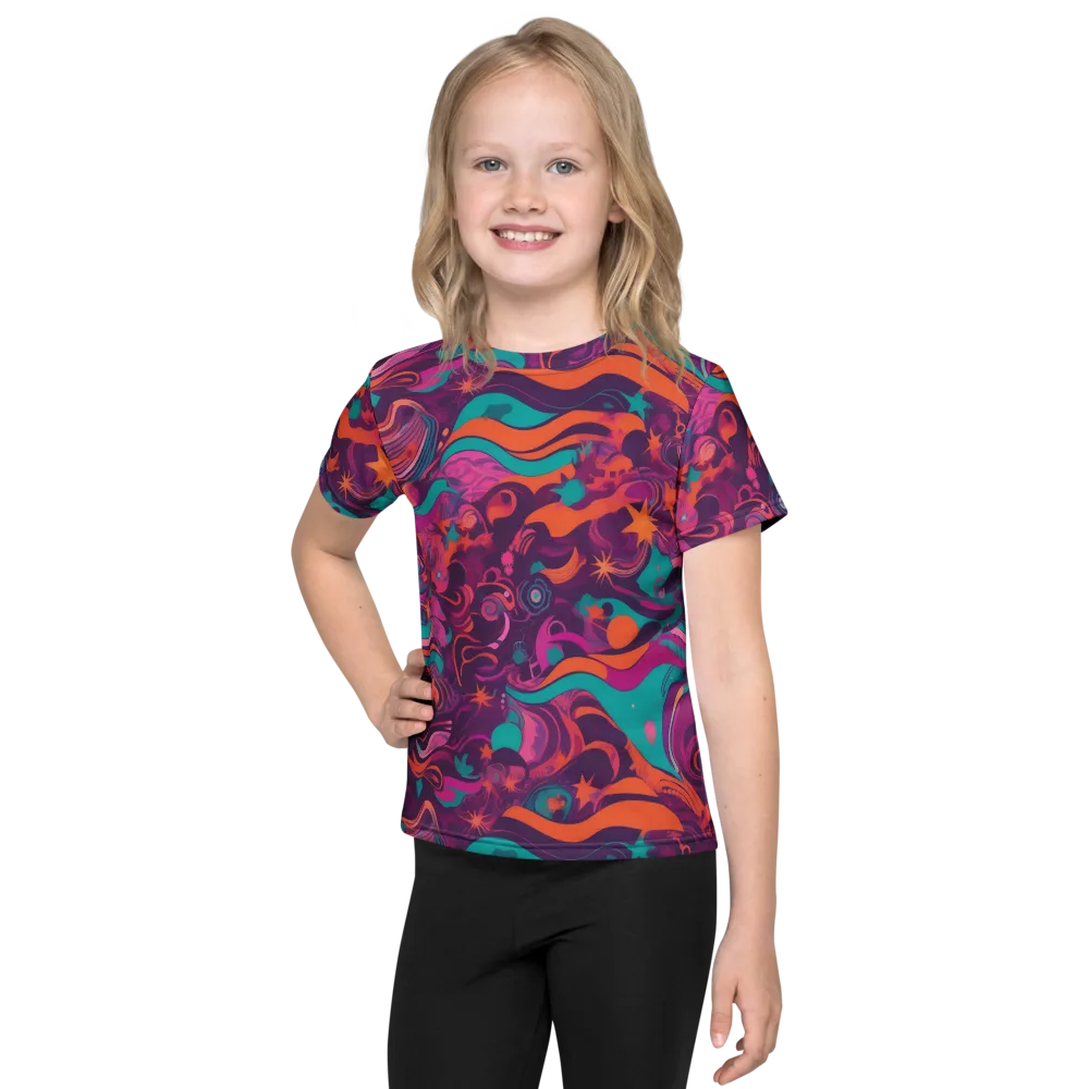 Ember And Turquoise on Kids Crew Neck T-Shirt — Front