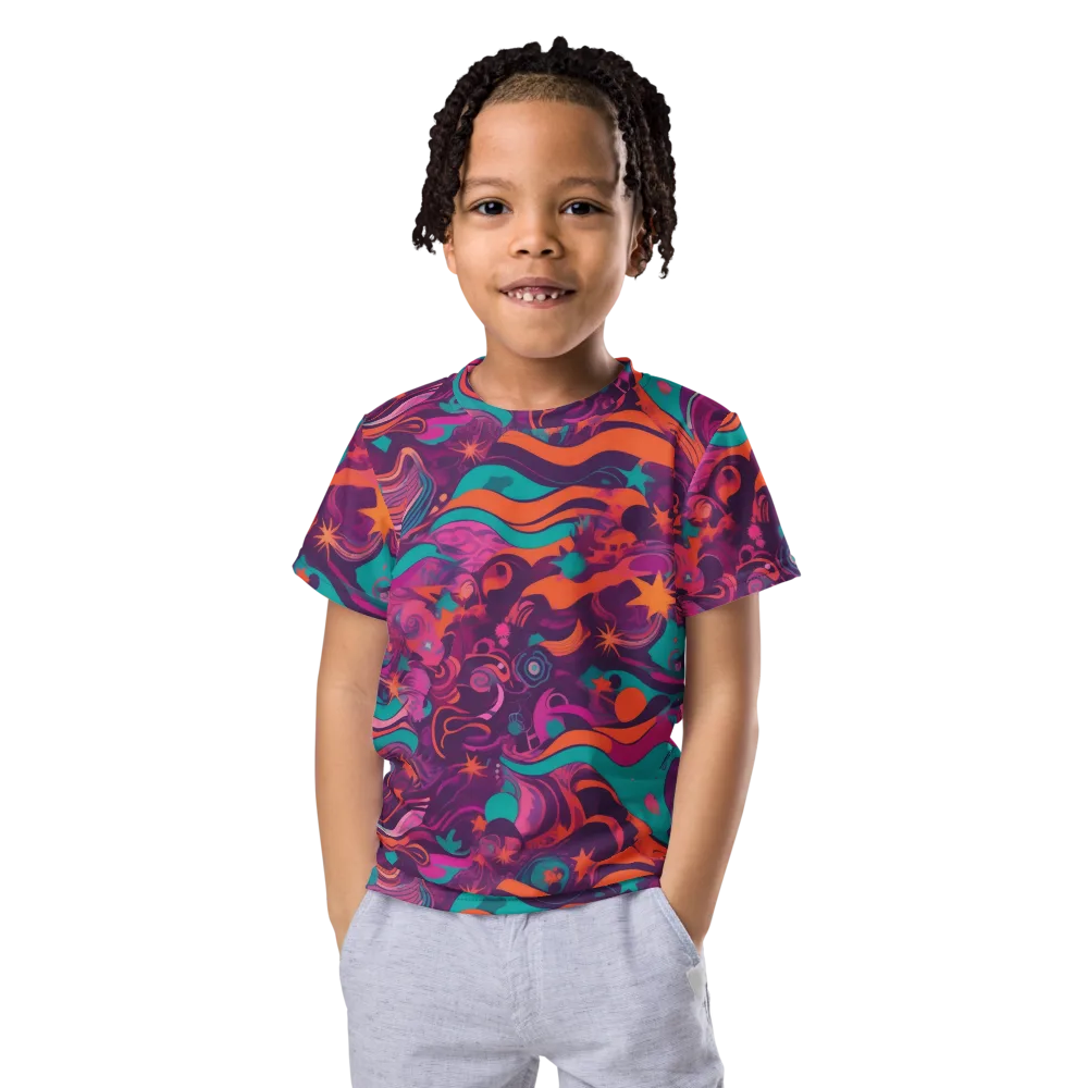 Ember And Turquoise on Kids Crew Neck T-Shirt — Front
