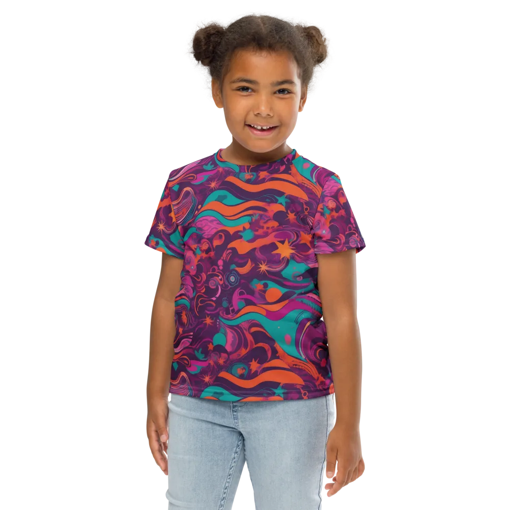 Ember And Turquoise on Kids Crew Neck T-Shirt — Front