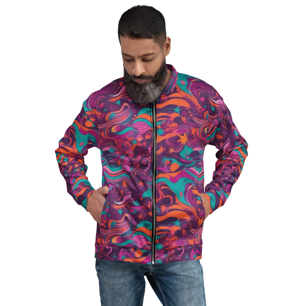 Ember And Turquoise on Bomber Jacket — Front