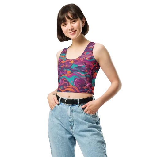 Ember And Turquoise on a Crop Top