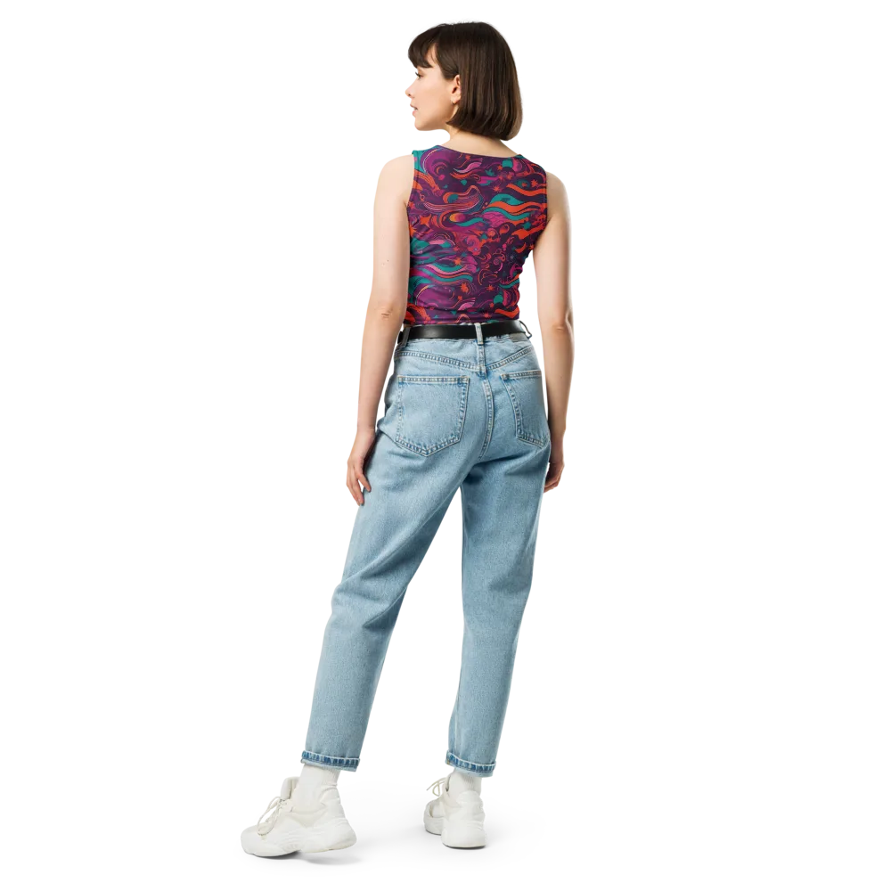 Ember And Turquoise on Crop Top — Back
