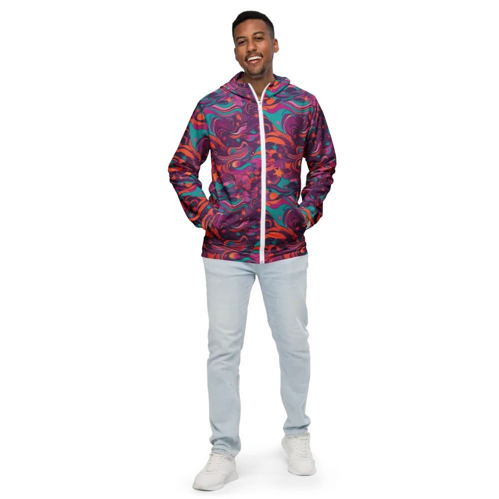 Ember And Turquoise on Men's Windbreaker — Front