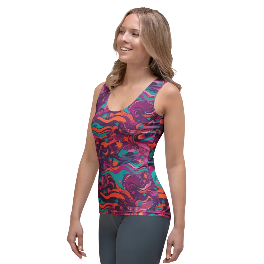 Ember And Turquoise on Women's Tank Top — Left Front