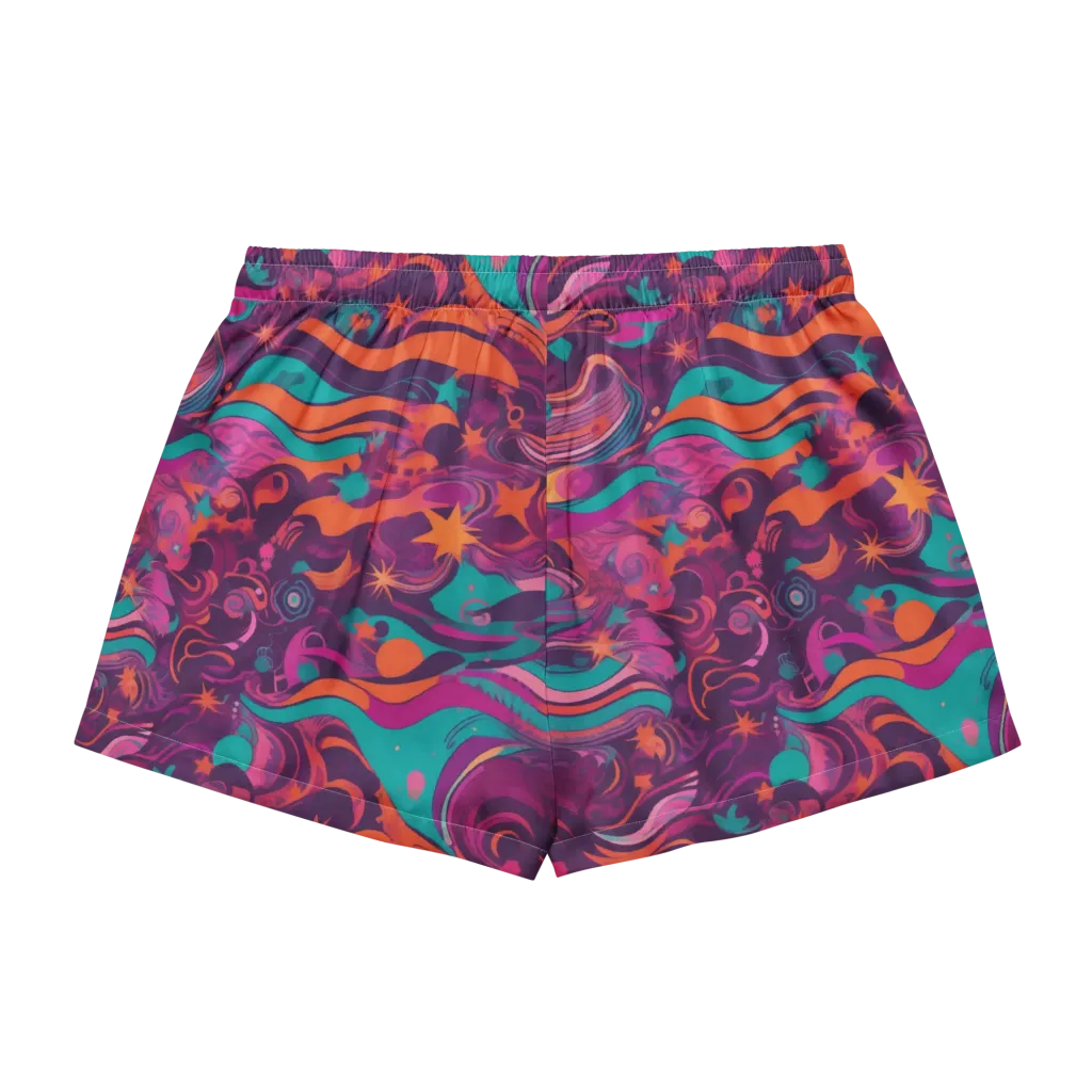 Ember And Turquoise on Women's Pajama Shorts — Back