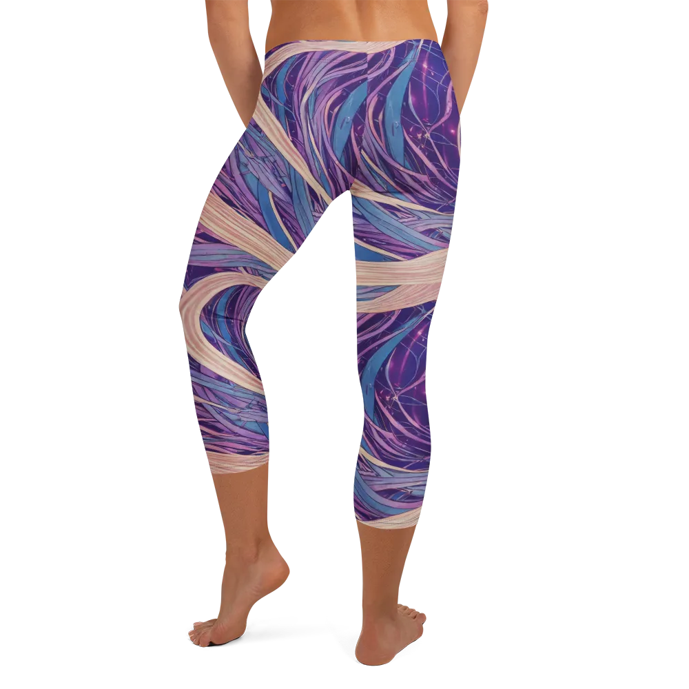 Moonlit Filament on Capri Leggings — Back