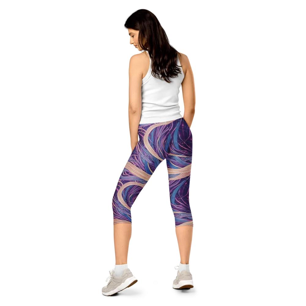 Moonlit Filament on Capri Leggings — Back