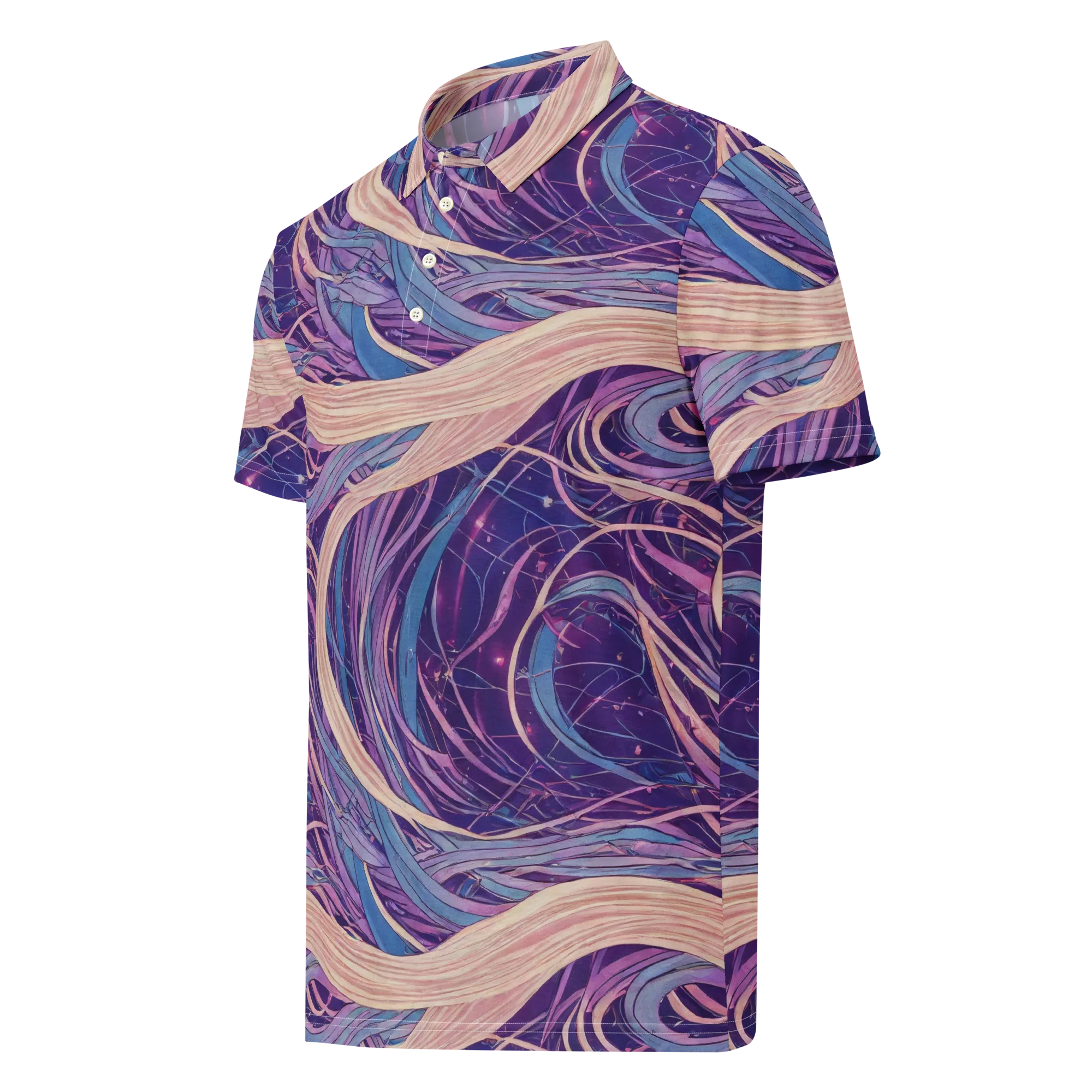 Moonlit Filament on Men's Slim Fit Polo Shirt — Left Front