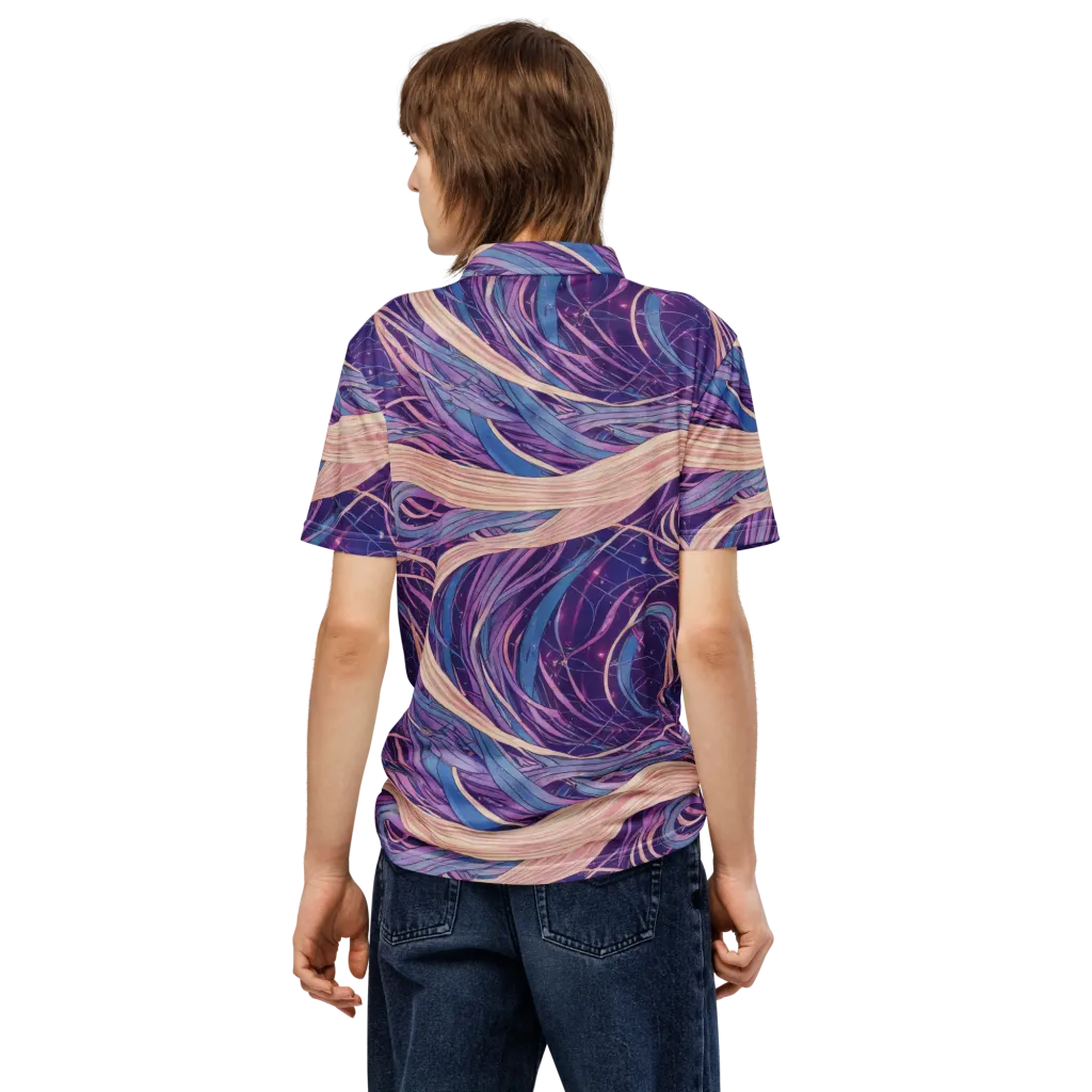 Moonlit Filament on Men's Slim Fit Polo Shirt — Back