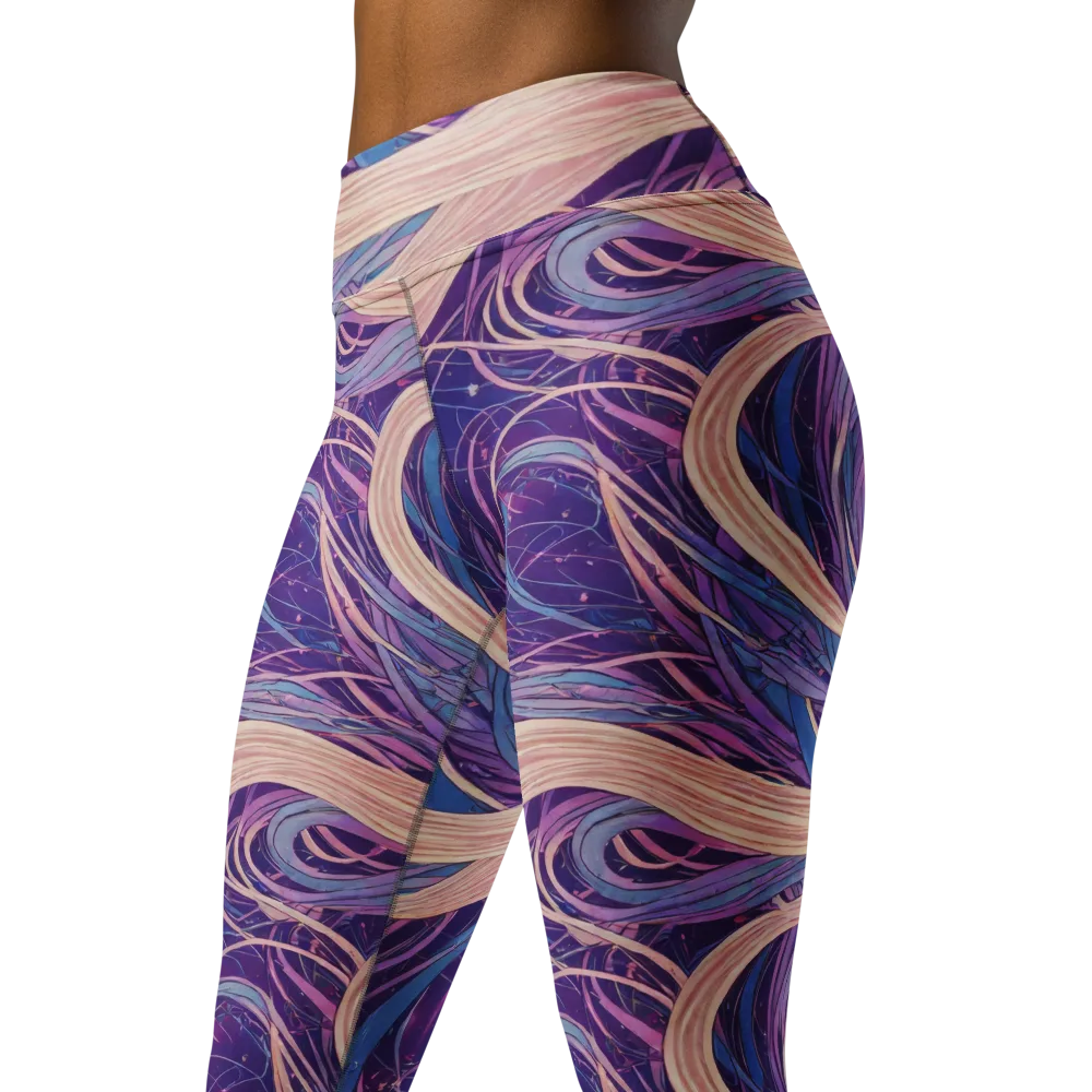 Moonlit Filament on Yoga Leggings — Left Front