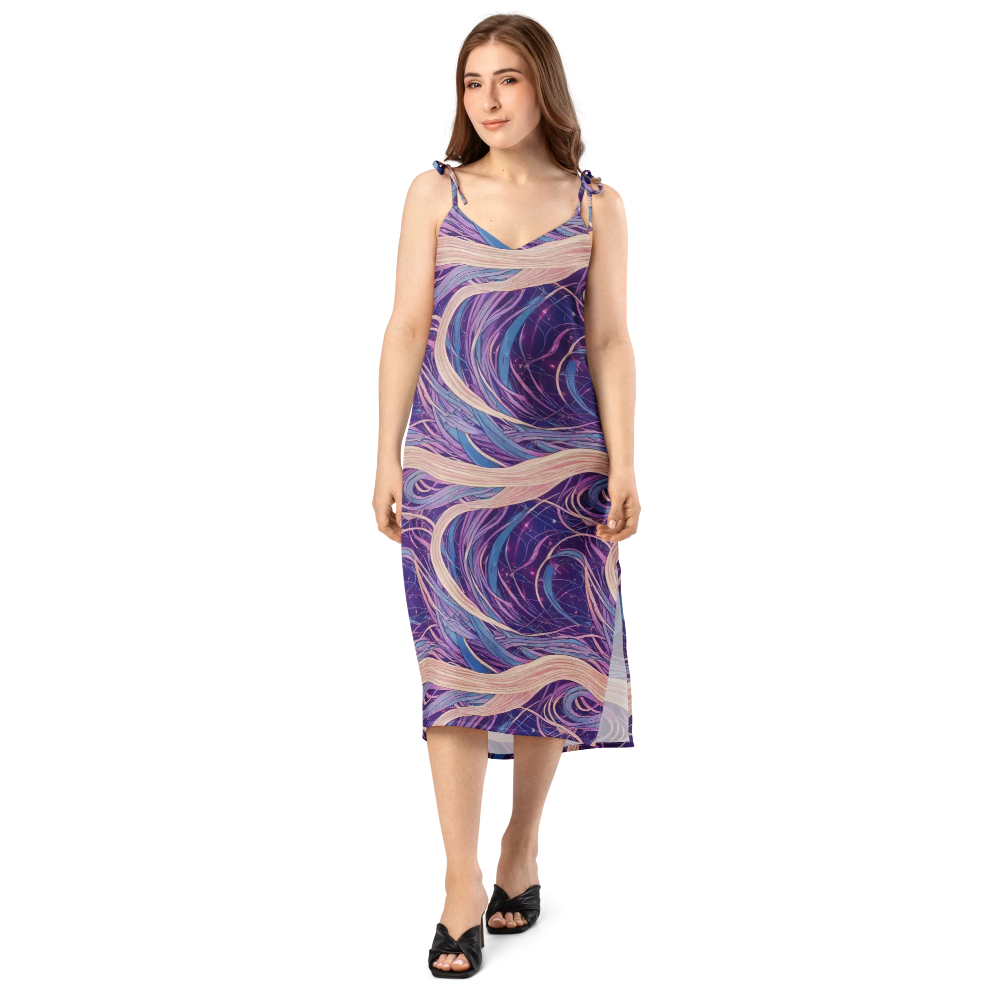 Moonlit Filament on Slip Dress — Front