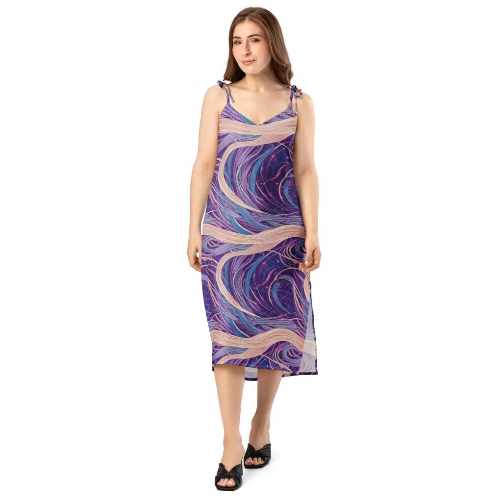 Moonlit Filament on Slip Dress — Front