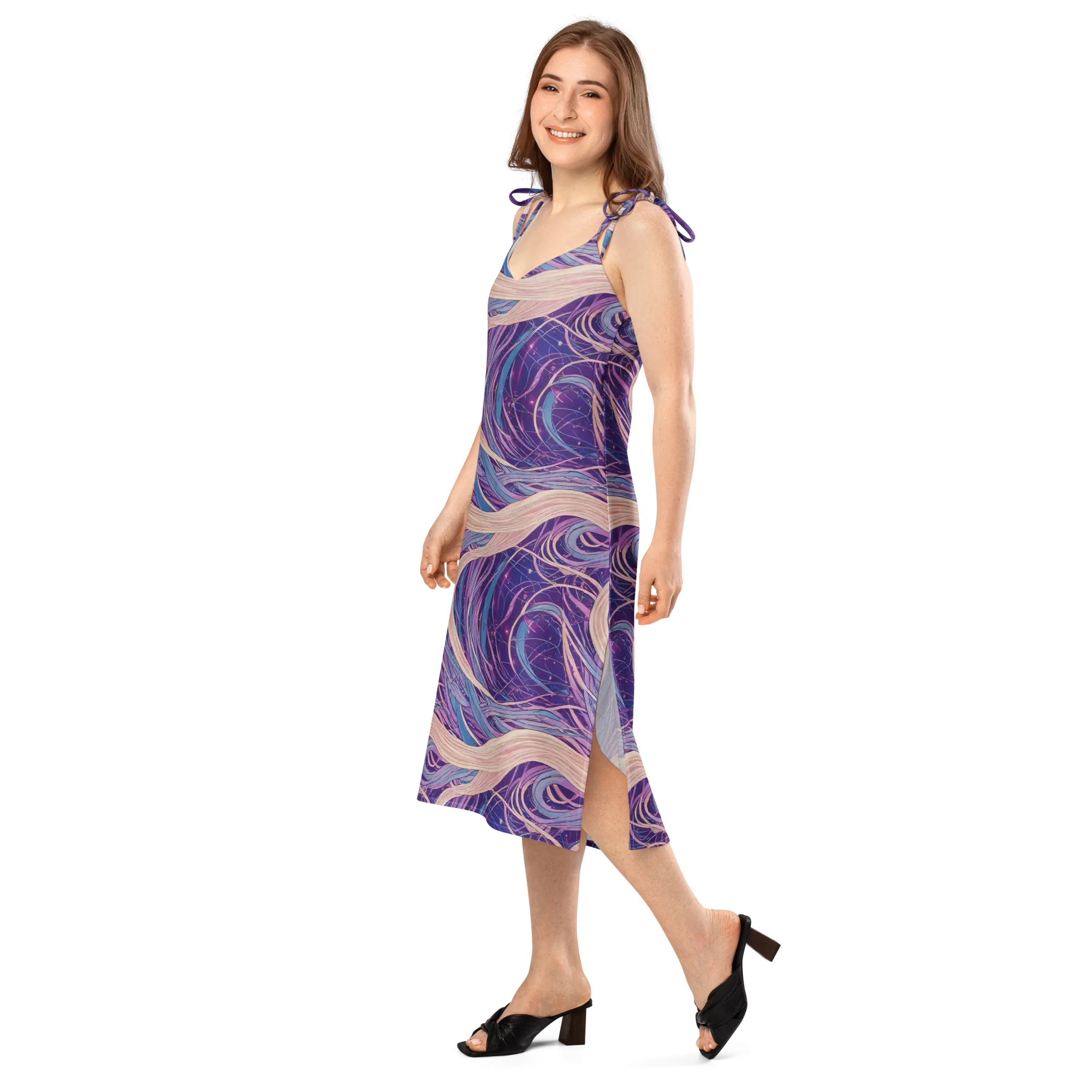 Moonlit Filament on Slip Dress — Left Front