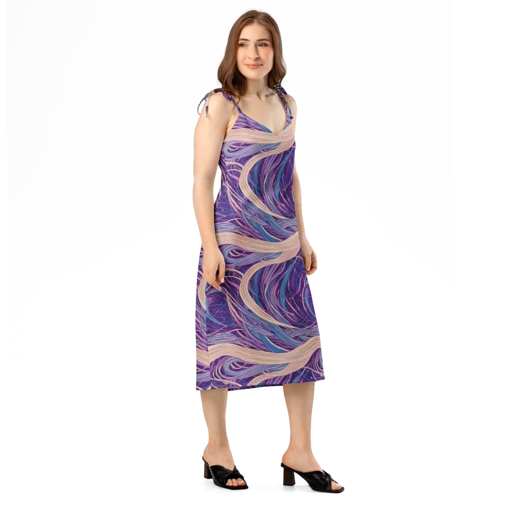 Moonlit Filament on Slip Dress — Right Front