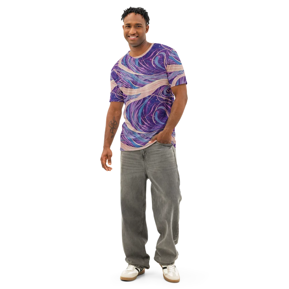 Moonlit Filament on Men's Cotton Crew Neck T-Shirt — Front