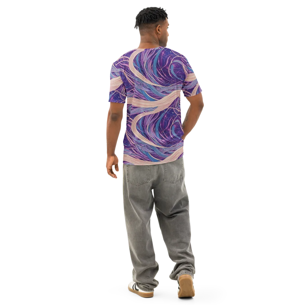 Moonlit Filament on Men's Cotton Crew Neck T-Shirt — Back