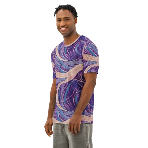 Moonlit Filament on a Men's Cotton Crew Neck T-Shirt