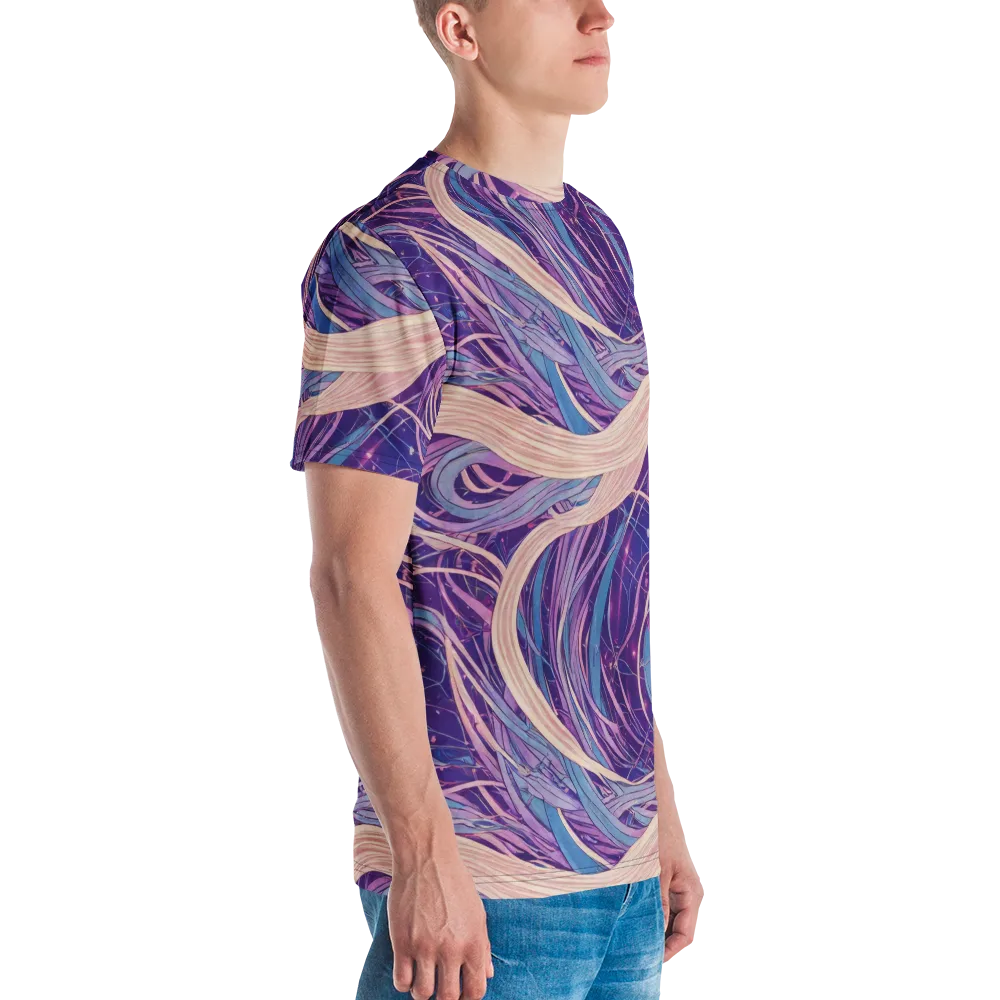 Moonlit Filament on Men's Crew Neck T-Shirt — Right