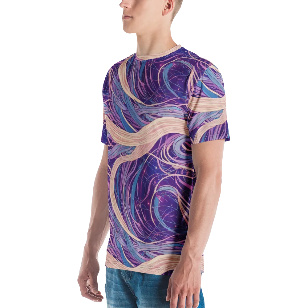 Moonlit Filament on Men's Crew Neck T-Shirt — Left